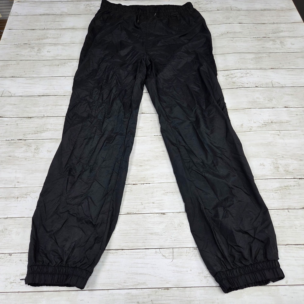 Chalet‎ Ski Wear Track Pants Mens M Black Nylon Vintage Joggers Zipped Cuffs 03